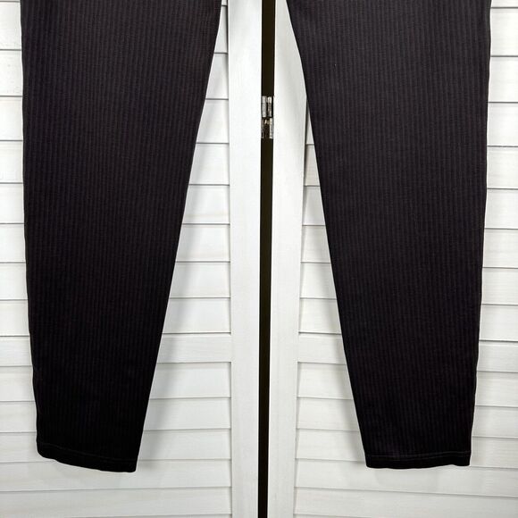 Liverpool Madonna Legging Dark Chocolate Brown Mini Stripe Pull On Pant Size‎ 10 - Picture 8 of 11